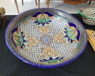 Talavera Painted Pottery Lg Bowl