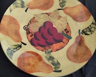 Signed glass serving plate