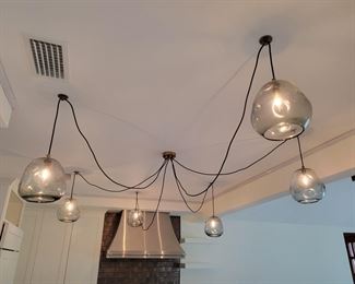 Molten spider chandelier with smoke glass new in box 