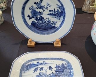 Late 1800s Chinese Nanking Plate and Platter 