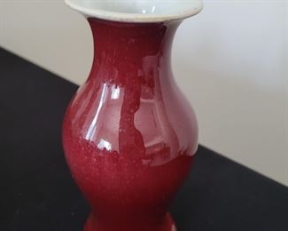 late 1800s Chinese deep red vase