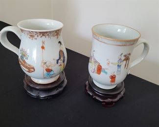 1700s Chinese porcelain mugs Qianlong 