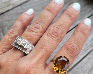 Diamond ring, Citrine ring 