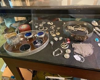 Sterling Serving Pieces and Signed Jewelry
