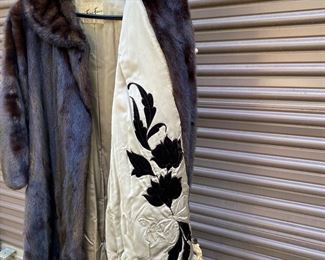 Custom Mid Length Coat with Hand Embellished Lining