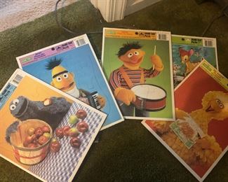 Vintage Frame Tray Sesame Street Puzzles