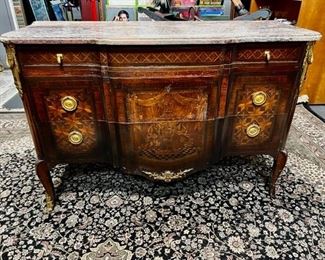 Louis XIV sideboard with granite top