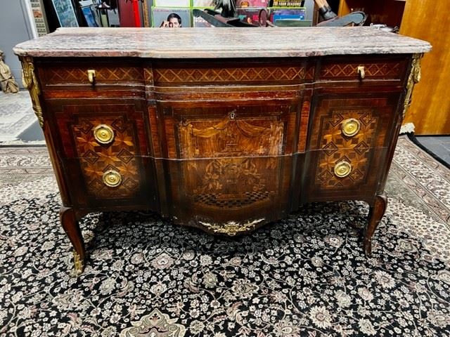 Louis XIV sideboard with granite top