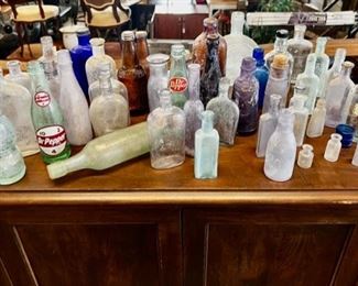 Bottles! - Dr. Pepper, medicine bottles.