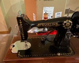 Franklin sewing machine with wood cover