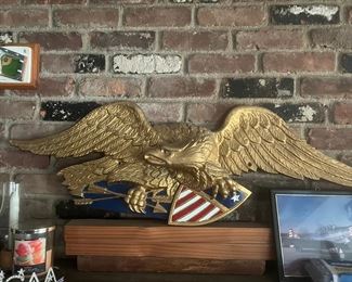 BIG BRASS EAGLE WALL HANGING