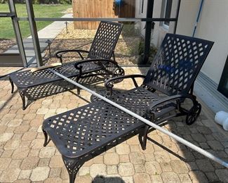 CAST ALUMINUM (doesn’t rust) CHAISE LOUNGERS