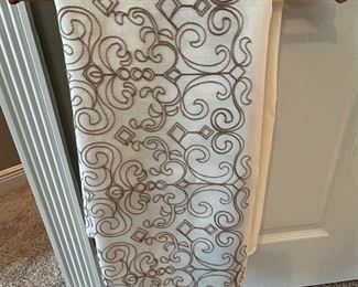 EMBROIDED SHOWER CURTAIN WITH LINER & SHOWER RINGS