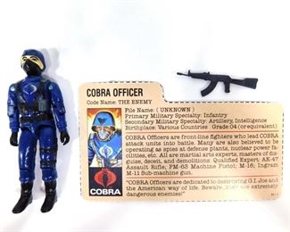 GI Joe action figure, accessory, red card