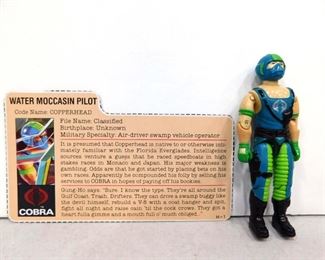 GI Joe action figure, accessory, red card