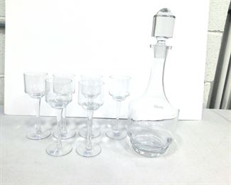 crystal decanter and stemware
