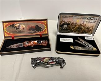 JC044 1879 Pocket Knives Custers Last Stand  Stainless Steel Folding Knife Roosters  Bald Eagle