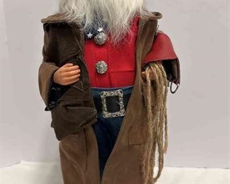 Western Santa 17 Inch Doll On Stand