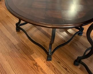
#53	Heavy Metal Base Round Top Coffee Table -as is finish - 38x20	 $75.00 
