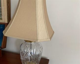 #67	Waterford Etched  Lamp w/Finial - 	 $175.00 
