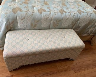 #68	Blue & White End of Bed Storage Chest 45x17.5x18	 $75.00 
