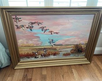 #78	James Leon Scott original oil painting of ducks 43X31	$100 
