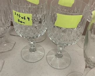 #102	4 crystal wine glasses 	$30 

