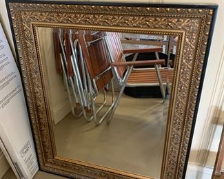 #107	Black and gold beveled mirror 33x39	$40 
