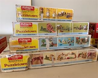 #109	4 box set of playschool puzzle town vintage 1970s	$80 
