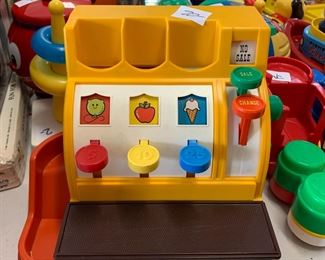 #119	fisher price cash register vintage 1970s with coins 	$20 
