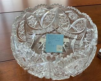#140	American brilliant cut glass bowl 8.5 	 $75.00 
