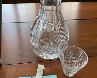 #142	Crystal bedside decanter with glass 	 $40.00 
