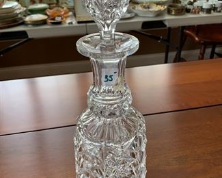 #143	Crystal Decanter w/glass stopper - 13" Tall	 $35.00 
