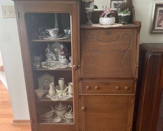 side by side oak secretary