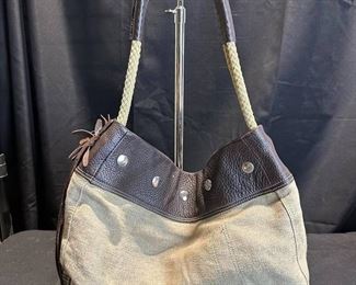 Preston and York Leather and Linen Handbag