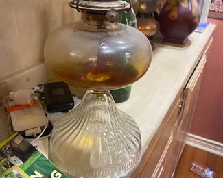 antique oil lamp