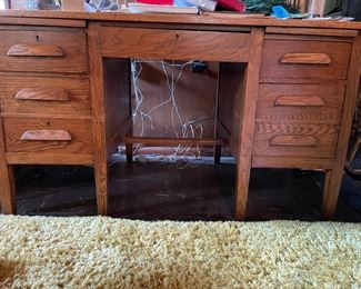 Old Fashioned Oak Office Table