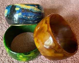 Bakelite? Colorful, Fun, Starry Night! Bracelets
