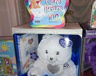 Care Bears 25th Anniversary Edition Plush In Box & Care Bears Puzzle In Tin