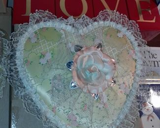 FABULOUSLY Decorated Vintage Valentine's Day Heart Shaped Candy Box