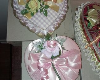 FABULOUSLY Decorated Vintage Valentine's Day Heart Shaped Candy Boxes