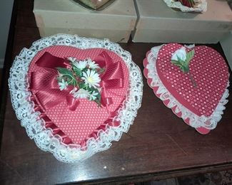 FABULOUSLY Decorated Vintage Valentine's Day Heart Shaped Candy Boxes