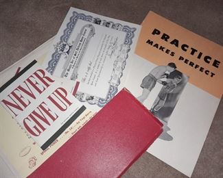 Vintage "The Manly Art Of Self Defense" Folder W/ Book, Pamphlets, & Certificate