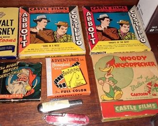 Vintage Movie Film Reels (Santa, Woody Woodpecker, Abbott & Costello, Disney, Etc.)