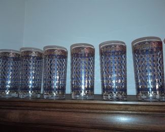 POSSIBLY Culver Beautiful Blue & Gold Tumbler Set