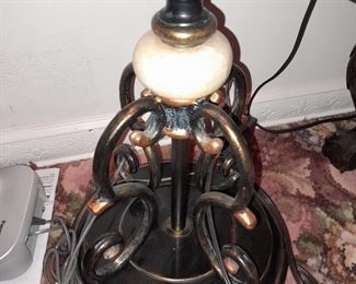 Floor Lamp W/ Beaded Fringe Shade