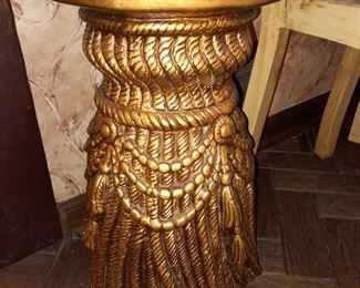 Gold Tassel Accent End Table