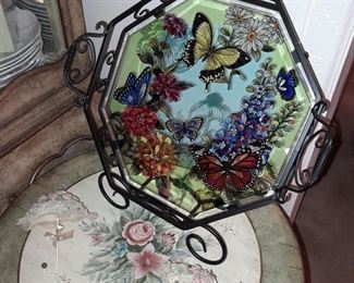 Stained Glass Butterfly Tray