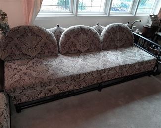 Unique Carved Sectional Couch W/ Corner Table
