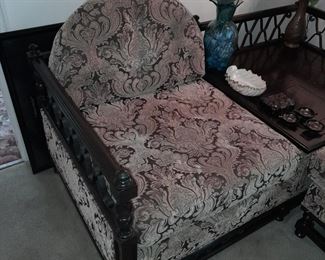 Unique Carved Sectional Couch W/ Corner Table
